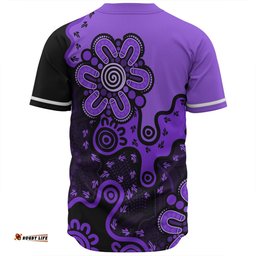 Australia Baseball Shirt Aboriginal Style Of Background Red (Turquoise,Purple)
