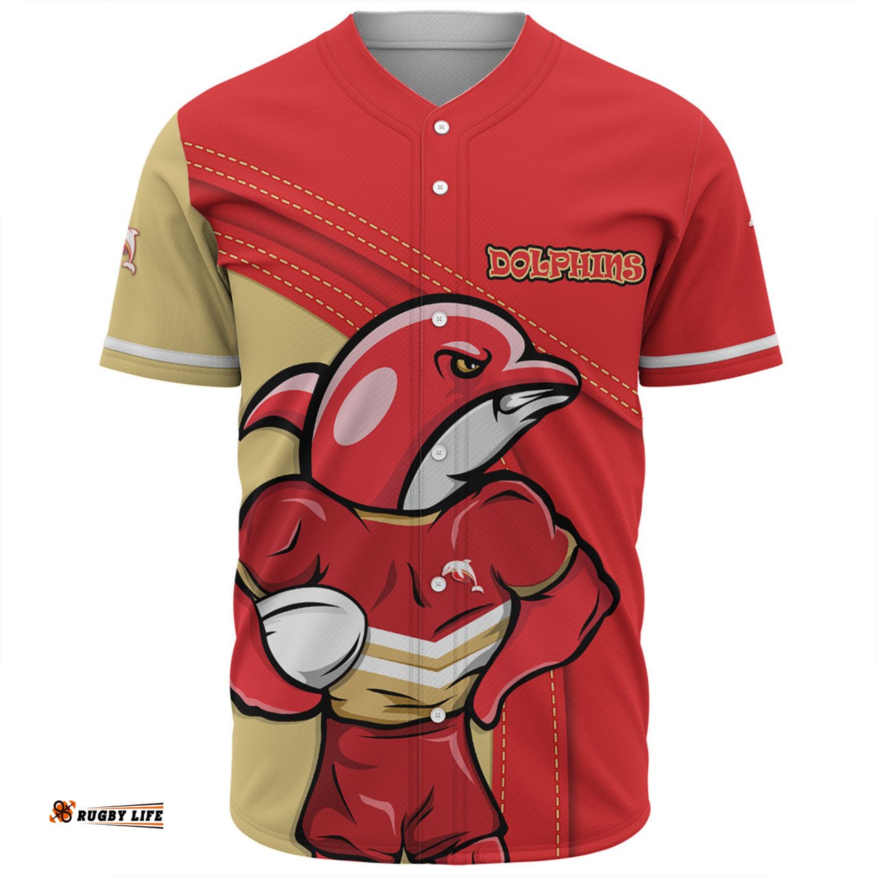 Redcliffe Dolphins Baseball Shirt Custom Team Of Us Die Hard Fan Supporters