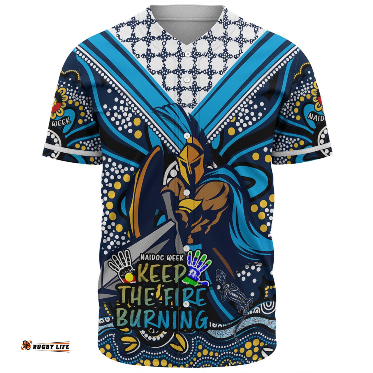 Gold Coast Titans Baseball Shirt Aboriginal Inspired Naidoc Week Custom For Die Hard Fan Supporters