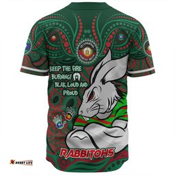 South Sydney Rabbitohs Baseball Shirt Celebrating Naidoc Week 2024 Aboriginal Dot Art Inspired