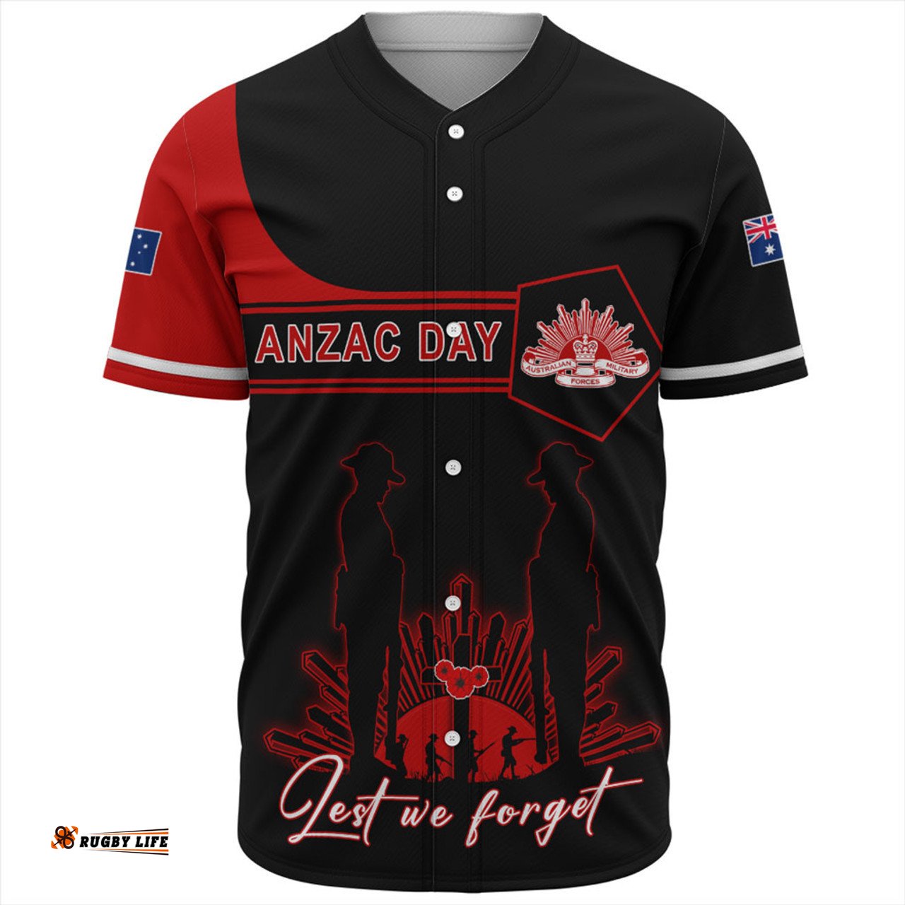 Australia Baseball Shirt Anzac Day Army And Soldiers Style