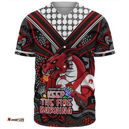 St. George Illawarra Dragons Baseball Shirt Aboriginal Inspired Naidoc Week Custom For Die Hard Fan Supporters