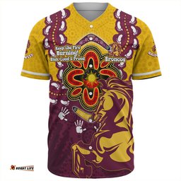 Brisbane Broncos Baseball Shirt Aboriginal Inspired Naidoc Symbol Pattern