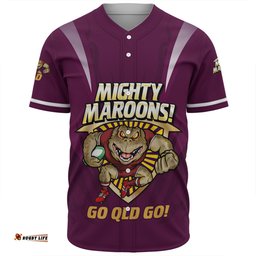 Queensland Maroons Baseball Shirt Custom State Of Origin 2024 Passionate Fan Born To Win