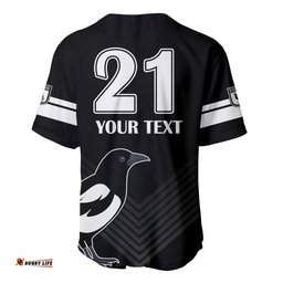 Custom Text And Number Western Suburbs Magpies Rugby Baseball Jersey Shirt Simple Style
