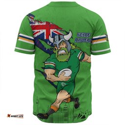 Canberra Raiders Baseball Shirt Custom For Die Hard Fan Australia Flag Scratch Style