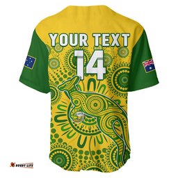Custom Text And Number Australia Soccer Baseball Jersey Shirt Socceroos Kangaroo Aussie Indigenous National Color
