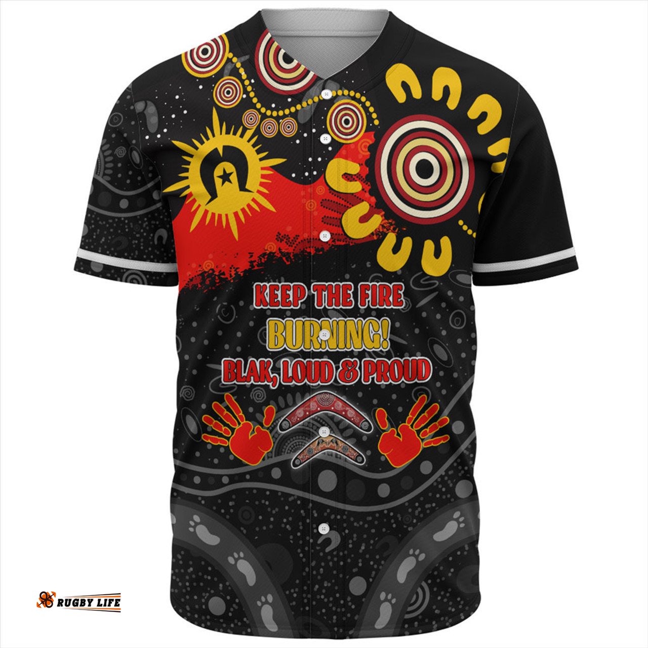 Australia Baseball Shirt Aboriginal Indigenous Naidoc Week Dreamtime Dot Painting With Flag