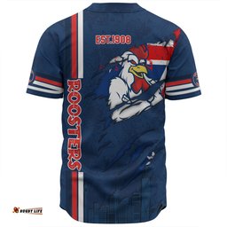 Sydney Roosters Baseball Shirt - Happy Australia Day Flag Scratch Style