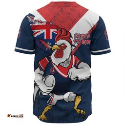 Sydney Roosters Baseball Shirt Custom For Die Hard Fan Australia Flag Scratch Style