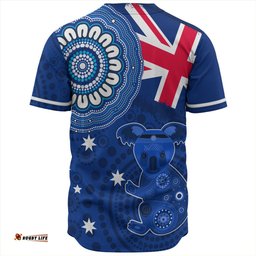 Australia Baseball Shirt Flag With Koala Aboriginal