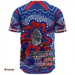 Newcastle Knights Baseball Shirt Aboriginal Inspired Naidoc Week Custom For Die Hard Fan Supporters