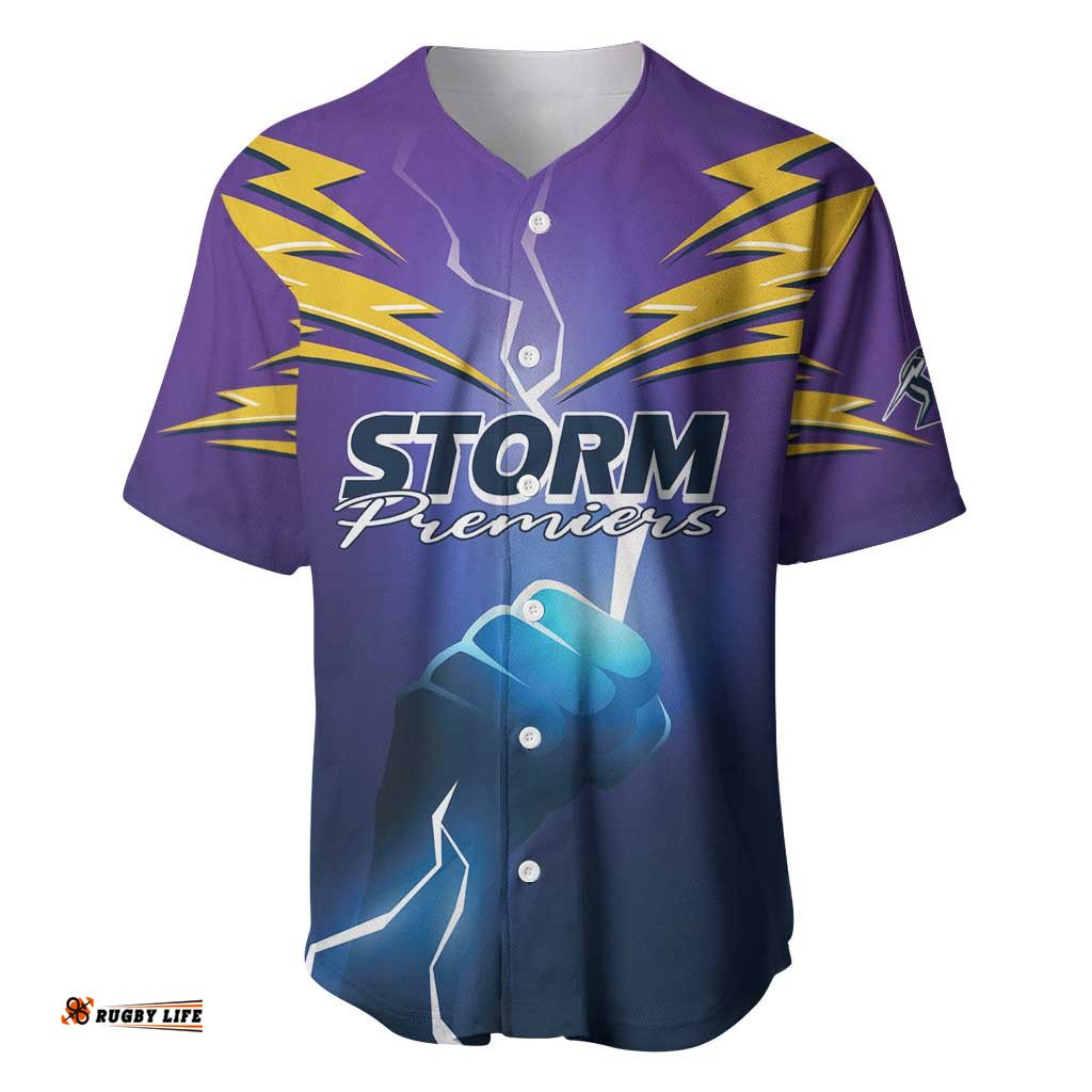 Storm Premiers Custom Baseball Jersey Shirt Thunder Catcher