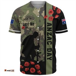 Australia Baseball Shirt Lest We Forget Military Camouflage Simple Style