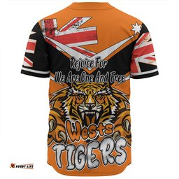 Wests Tigers Baseball Shirt - Happy Australia Day We Are One And Free V2