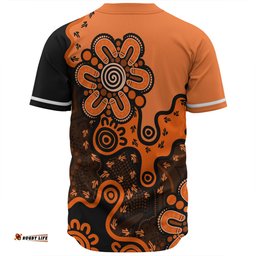 Australia Baseball Shirt Aboriginal Style Of Background Blue (Grey,Orange)