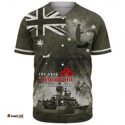 Australia Baseball Shirt Anzac Day Lest We Forget For Your Tomorrow They Gave Their Today