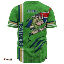 Canberra Raiders Baseball Shirt - Happy Australia Day Flag Scratch Style
