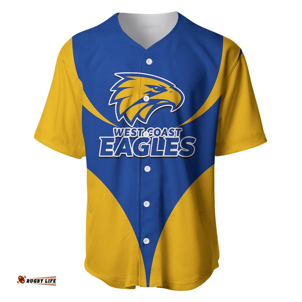 Personalised Eagles Football Baseball Jersey Shirt West Coast Sporty Style