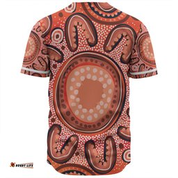 Australia Dot Painting Inspired Aboriginal Baseball Shirt - Big Flower Painting With Aboriginal Dot Baseball Shirt