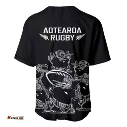 New Zealand Silver Fern Rugby Baseball Jersey Shirt Haka Aotearoa Kiwi Dance