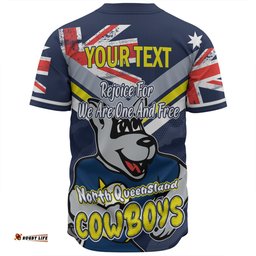 North Queensland Cowboys Baseball Shirt - Happy Australia Day We Are One And Free