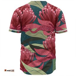 Australia Flowers Aboriginal Baseball Shirt - Australian Waratah Flowers Painting In Aboriginal Style Baseball Shirt