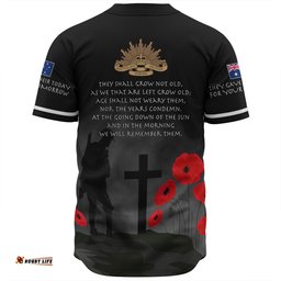 Australia Anzac Day Baseball Shirt - Australia Remember Black Baseball Shirt