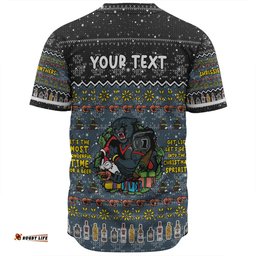 Penrith Panthers Christmas Custom Baseball Shirt - Chrissie Spirit Black Baseball Shirt