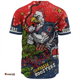 Sydney Roosters Christmas Custom Baseball Shirt - Let's Get Lit Chrisse Pressie Baseball Shirt