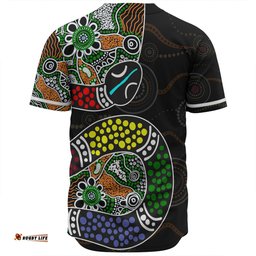 Australia Rainbow Serpent Aboriginal Baseball Shirt - Dreamtime Rainbow Serpent Contemporary Style Baseball Shirt