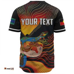 Australia Aboriginal Custom Baseball Shirt - Rainbow Serpent In Aboriginal Dreaming Art Inspired Baseball Shirt