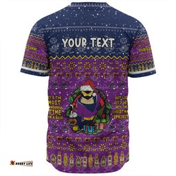 Melbourne Storm Christmas Custom Baseball Shirt - Chrissie Spirit Baseball Shirt