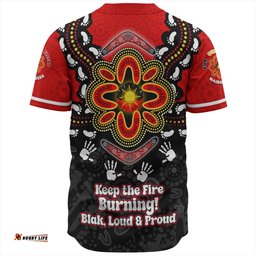 Australia Baseball Shirt Aboriginal Inspired Naidoc Symbol Pattern