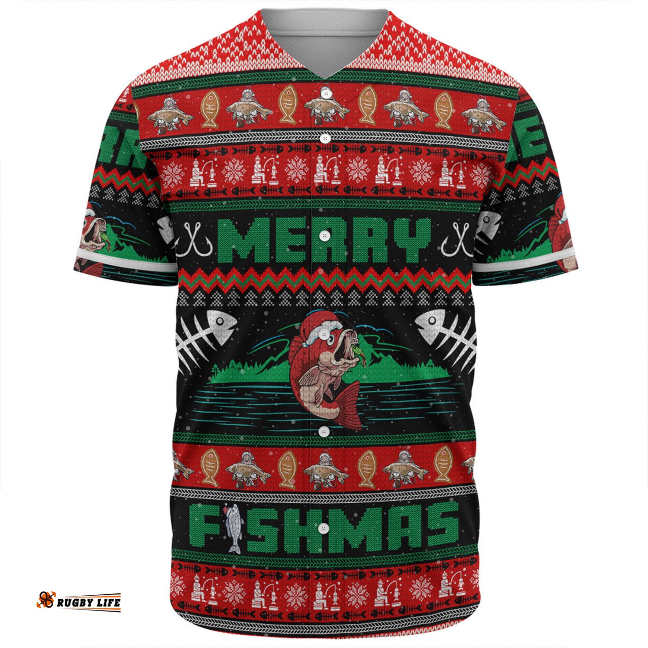 Australia Christmas Fishing Custom Baseball Shirt - Merry Ugly Fishmas Baseball Shirt