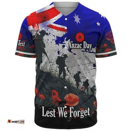 Australia Baseball Shirt - Custom Anzac Day Soldiers With Australia Flag Grunge Style