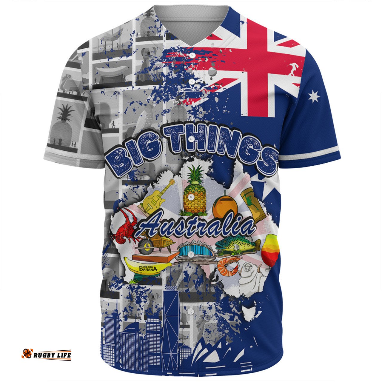 Australia Baseball Shirt - Australia Big Things Baseball Shirt