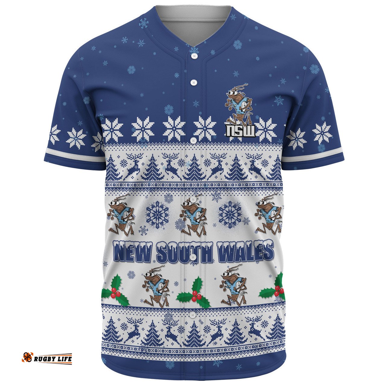 New South Wales Cockroaches Christmas Custom Baseball Shirt - Special Ugly Christmas Baseball Shirt