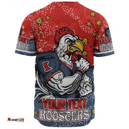 Sydney Roosters Custom Baseball Shirt - Team With Dot And Star Patterns For Tough Fan Baseball Shirt