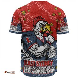 Sydney Roosters Custom Baseball Shirt - Team With Dot And Star Patterns For Tough Fan Baseball Shirt