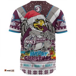 Manly Warringah Sea Eagles Christmas Custom Baseball Shirt - Manly Santa Aussie Big Things Baseball Shirt