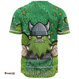 Canberra Raiders Custom Baseball Shirt - Team With Dot And Star Patterns For Tough Fan Baseball Shirt