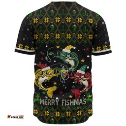 Australia Christmas Fishing Custom Baseball Shirt - Merry Fishmas Fishing Ugly Christmas Baseball Shirt