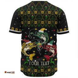 Australia Christmas Fishing Custom Baseball Shirt - Merry Fishmas Fishing Ugly Christmas Baseball Shirt