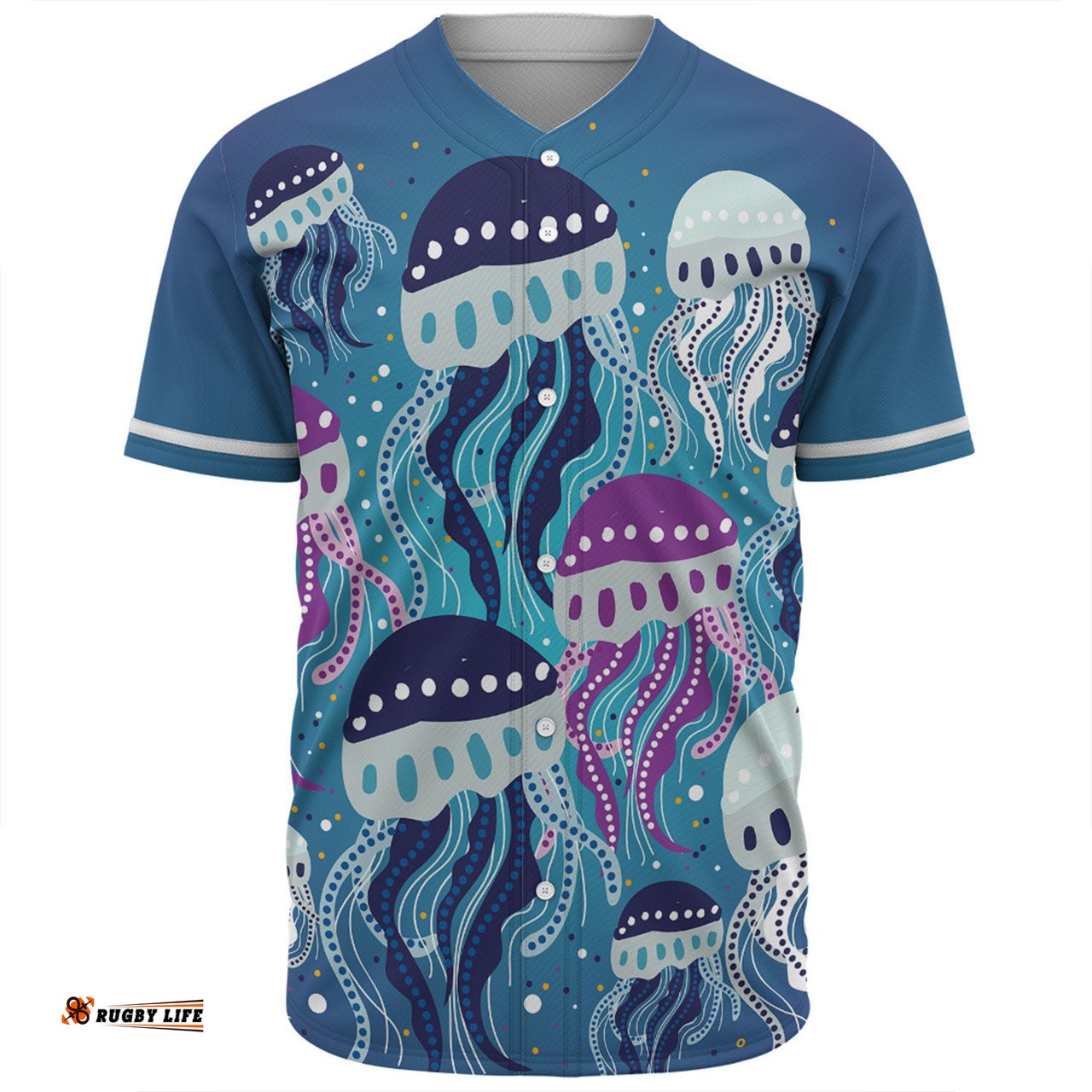 Australia Aboriginal Baseball Shirt - Aboriginal Art Painting With Jellyfish Baseball Shirt