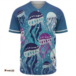 Australia Aboriginal Baseball Shirt - Aboriginal Art Painting With Jellyfish Baseball Shirt