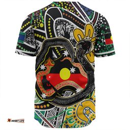 Australia Rainbow Serpent Aboriginal Baseball Shirt - Dreamtime Rainbow Serpent Creates Australia Baseball Shirt