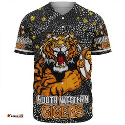 Wests Tigers Custom Baseball Shirt - Team With Dot And Star Patterns For Tough Fan Baseball Shirt