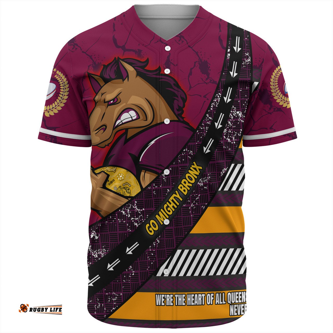 Brisbane Broncos Baseball Shirt - Theme Song For Rugby With Sporty Style