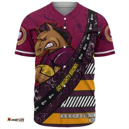 Brisbane Broncos Baseball Shirt - Theme Song For Rugby With Sporty Style